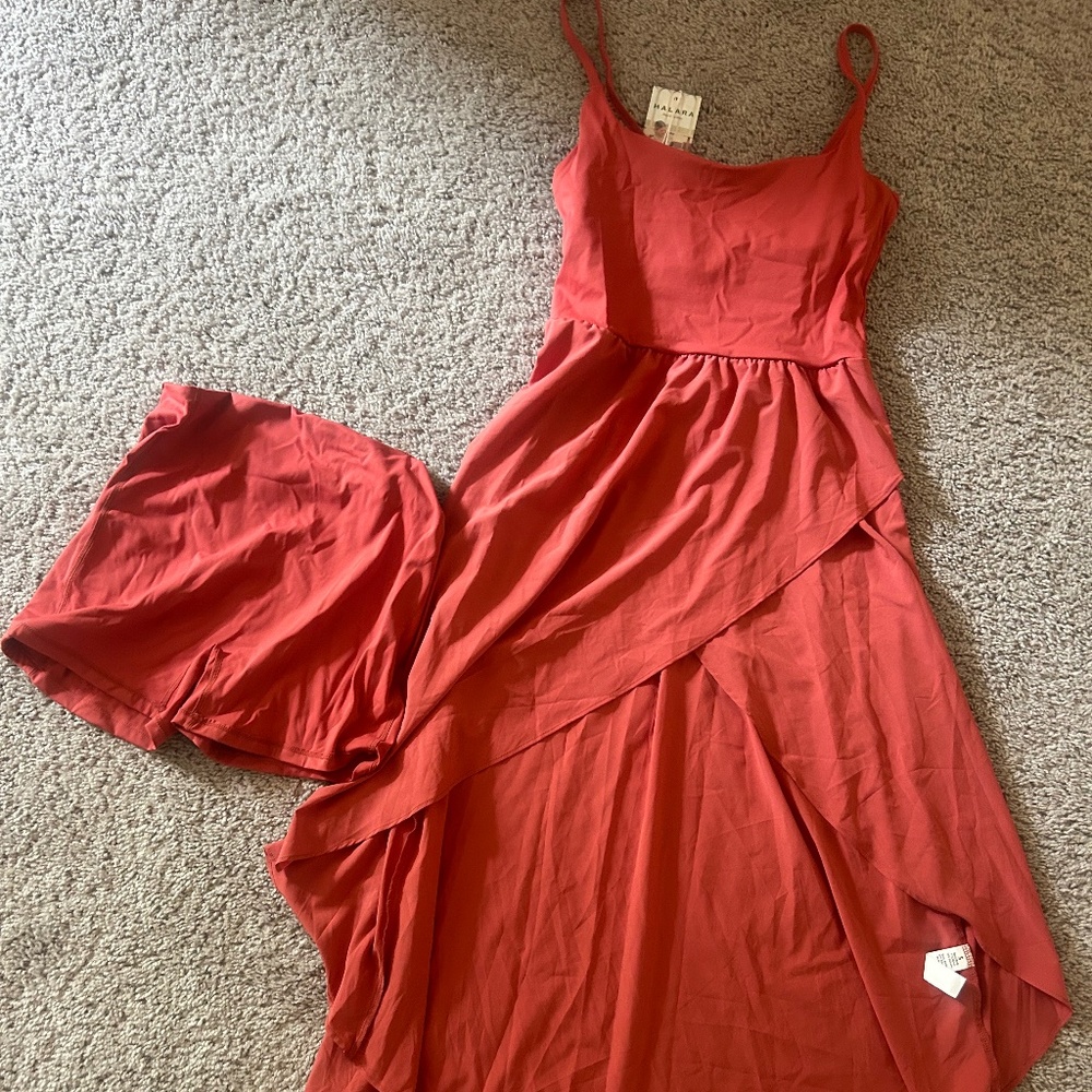 Breezeful™ Backless High 2-Piece Side Pocket Flowy Midi Quick Dry Casual Hal Dre